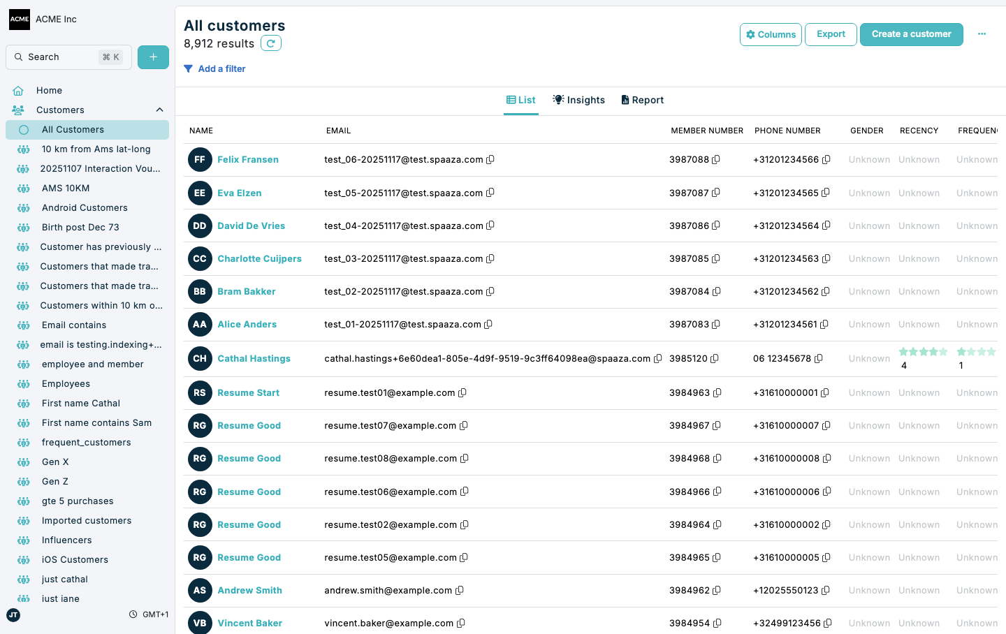 Create and edit customers in Spaaza Console
