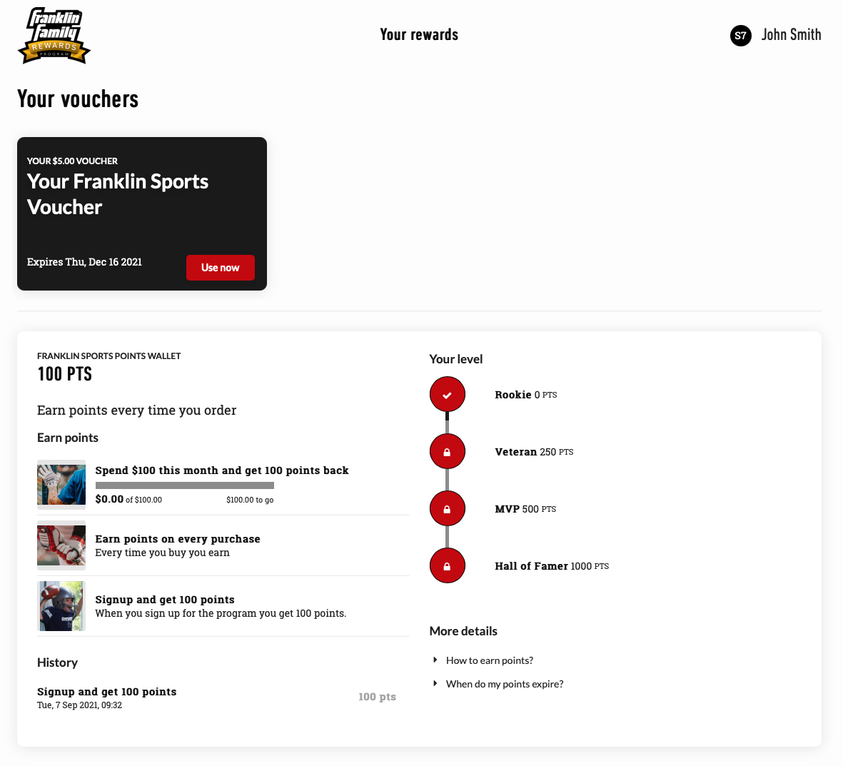 An example of Spaaza Embed