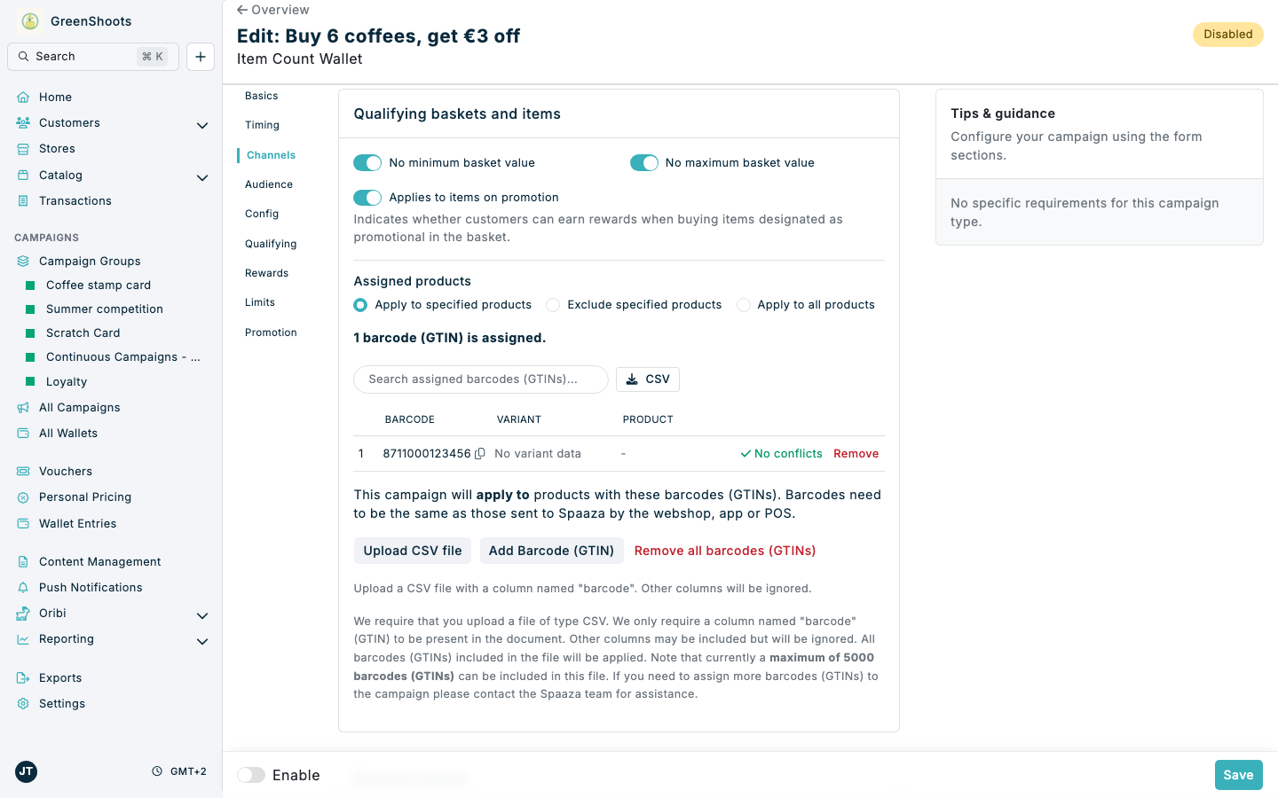 Assigning qualifying products to an Item Count Wallet Assigning qualifying products to an Item Count Wallet