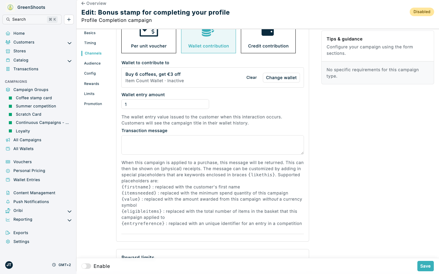Issuing one bonus stamp into an Item Count Wallet Issuing one bonus stamp into an Item Count Wallet