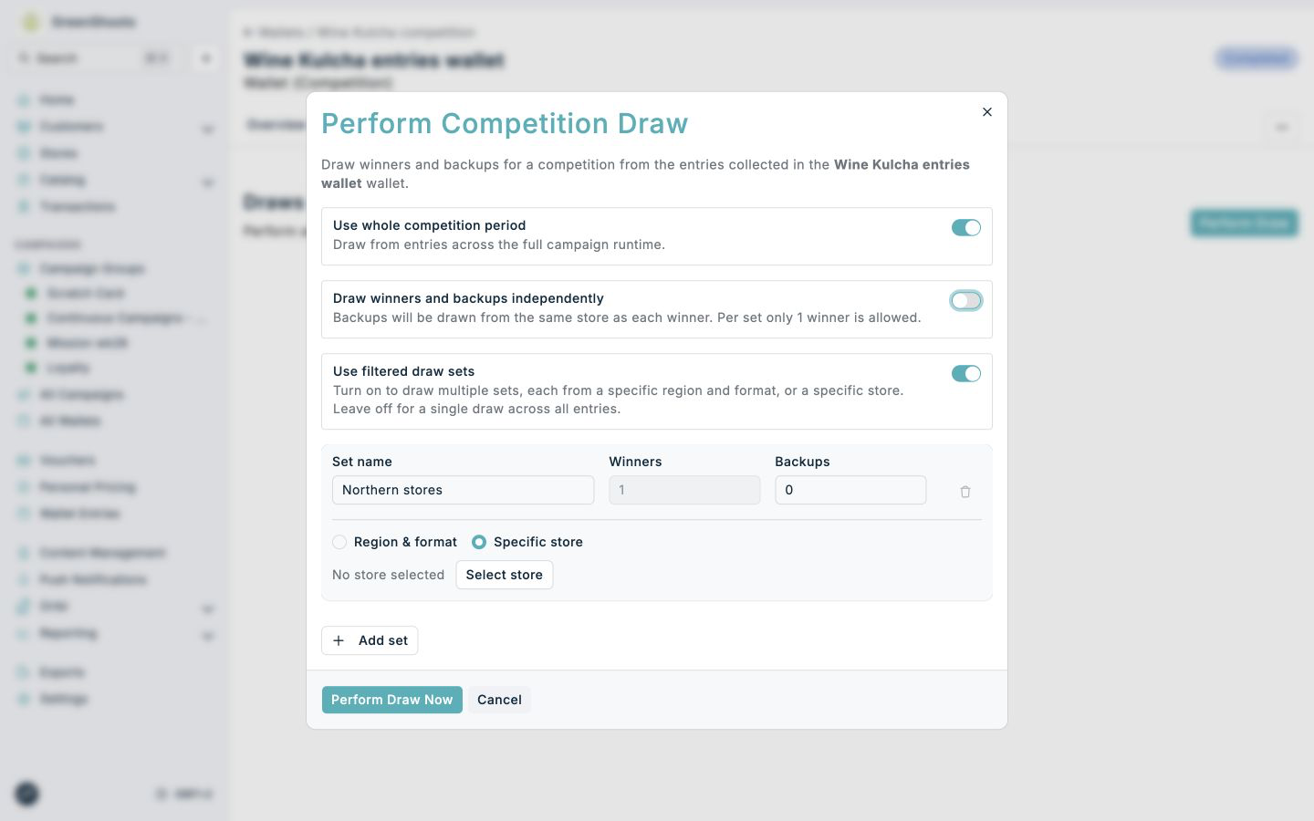 Performing a competition draw in Spaaza Console Performing a competition draw in Spaaza Console