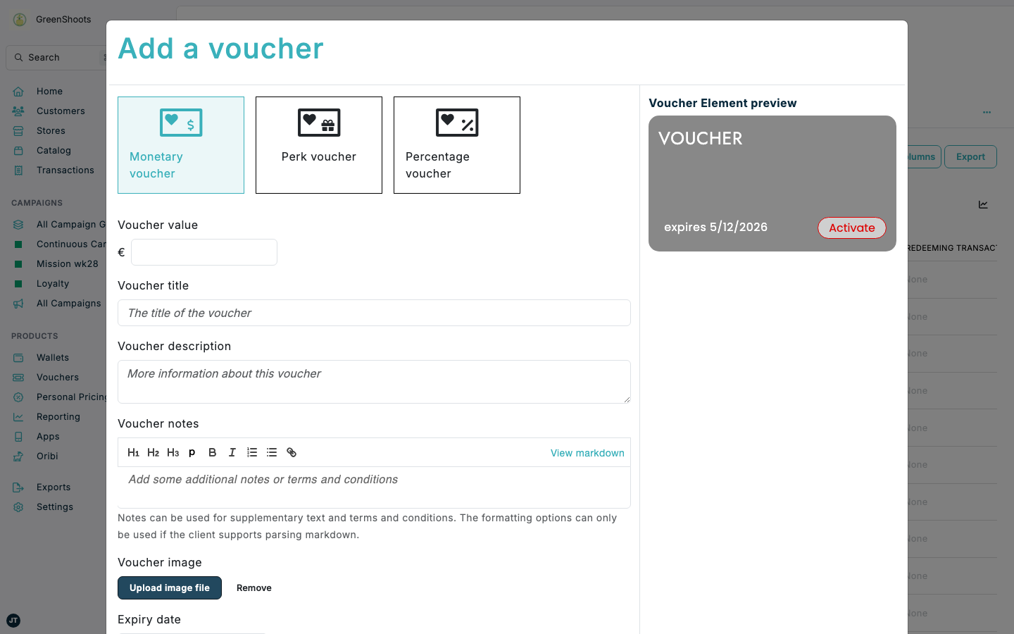 Adding a voucher to a single customer in Spaaza Console