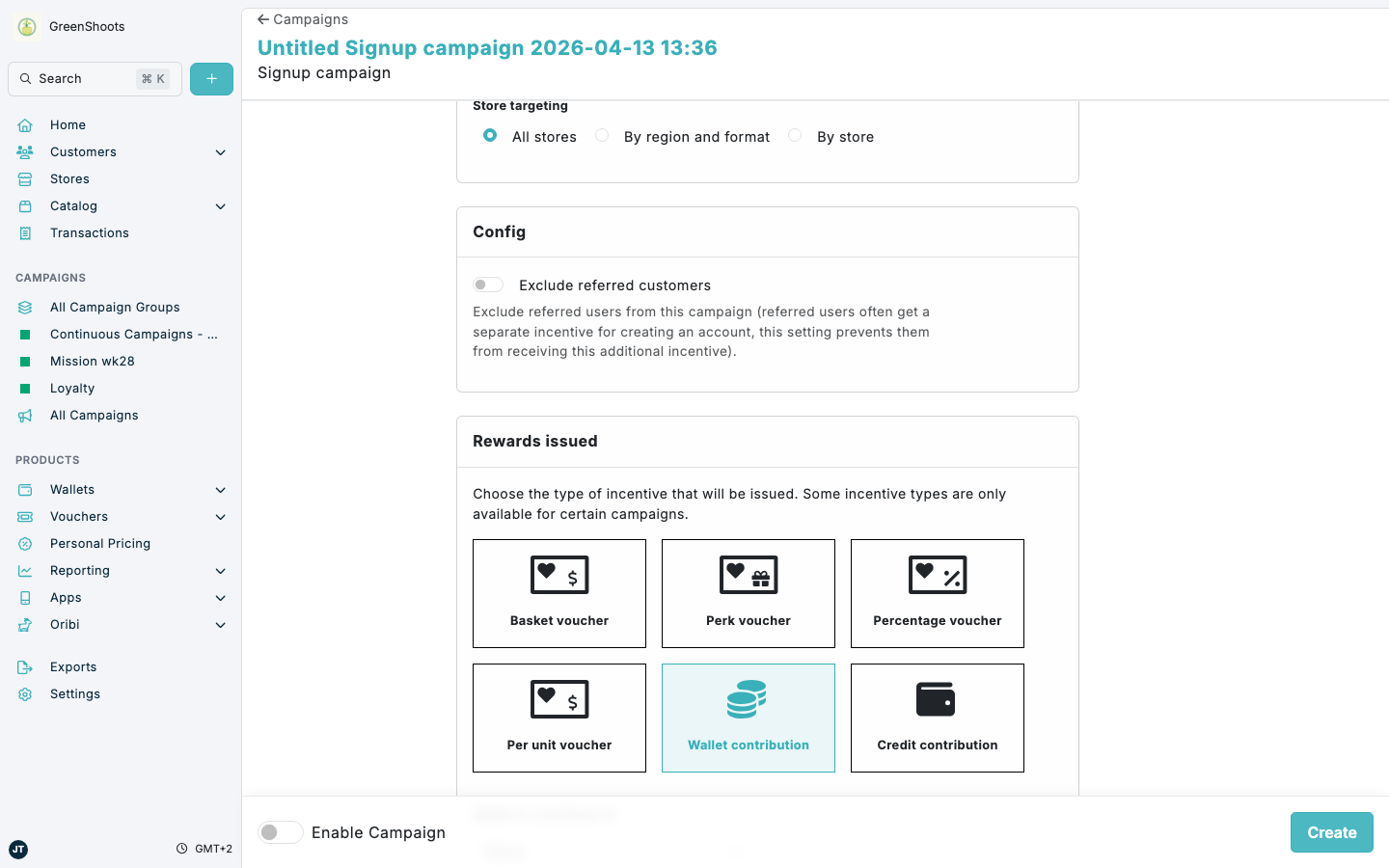 Issuing wallet entries through campaigns in Spaaza Console