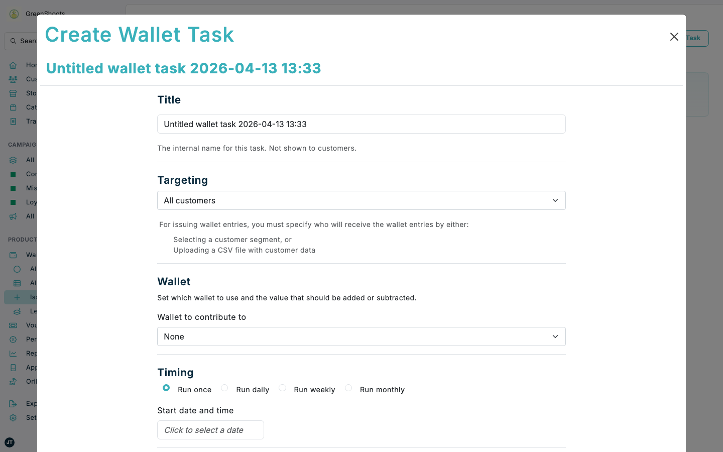 Issuing wallet entries to a group of customers in Spaaza Console