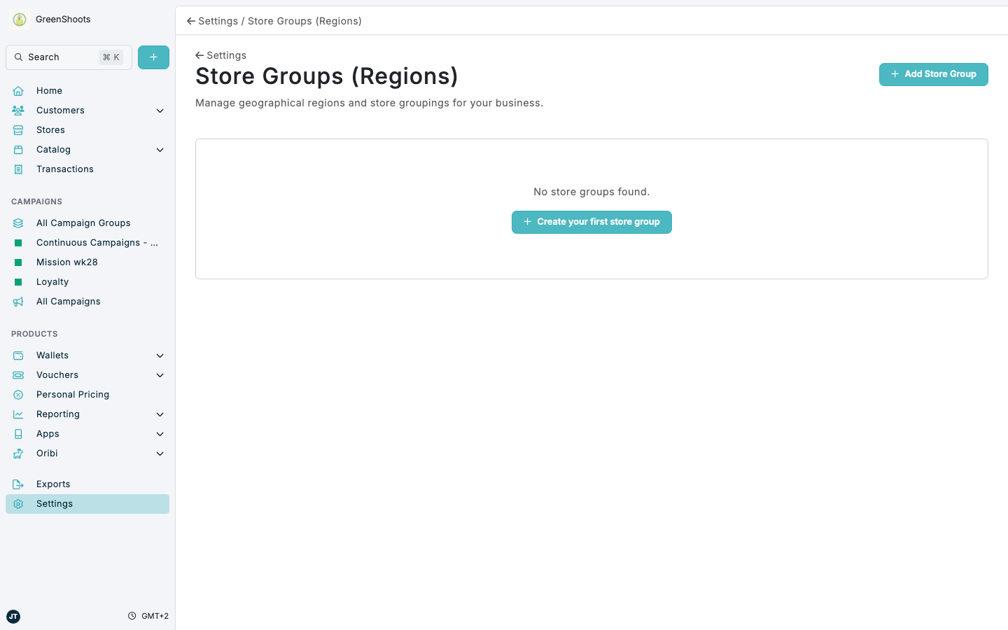 Store Groups (Regions) in Spaaza Console