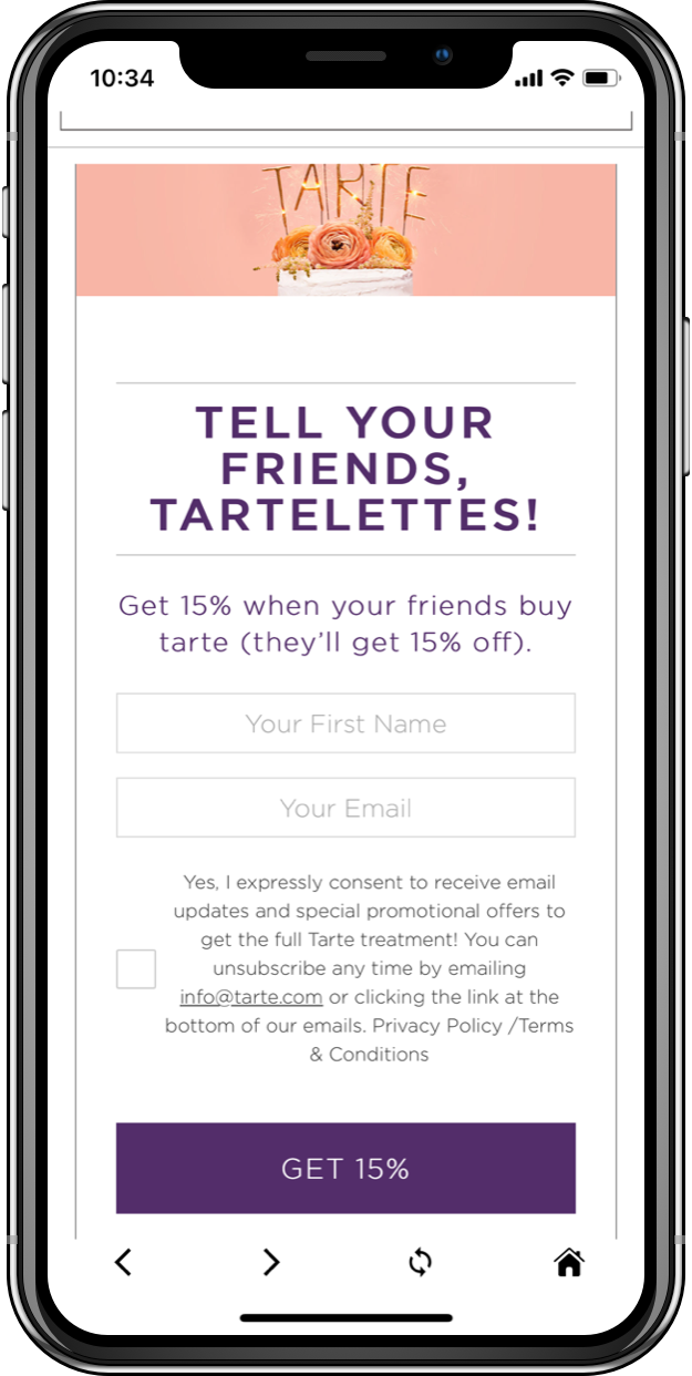 Tarte referral 2