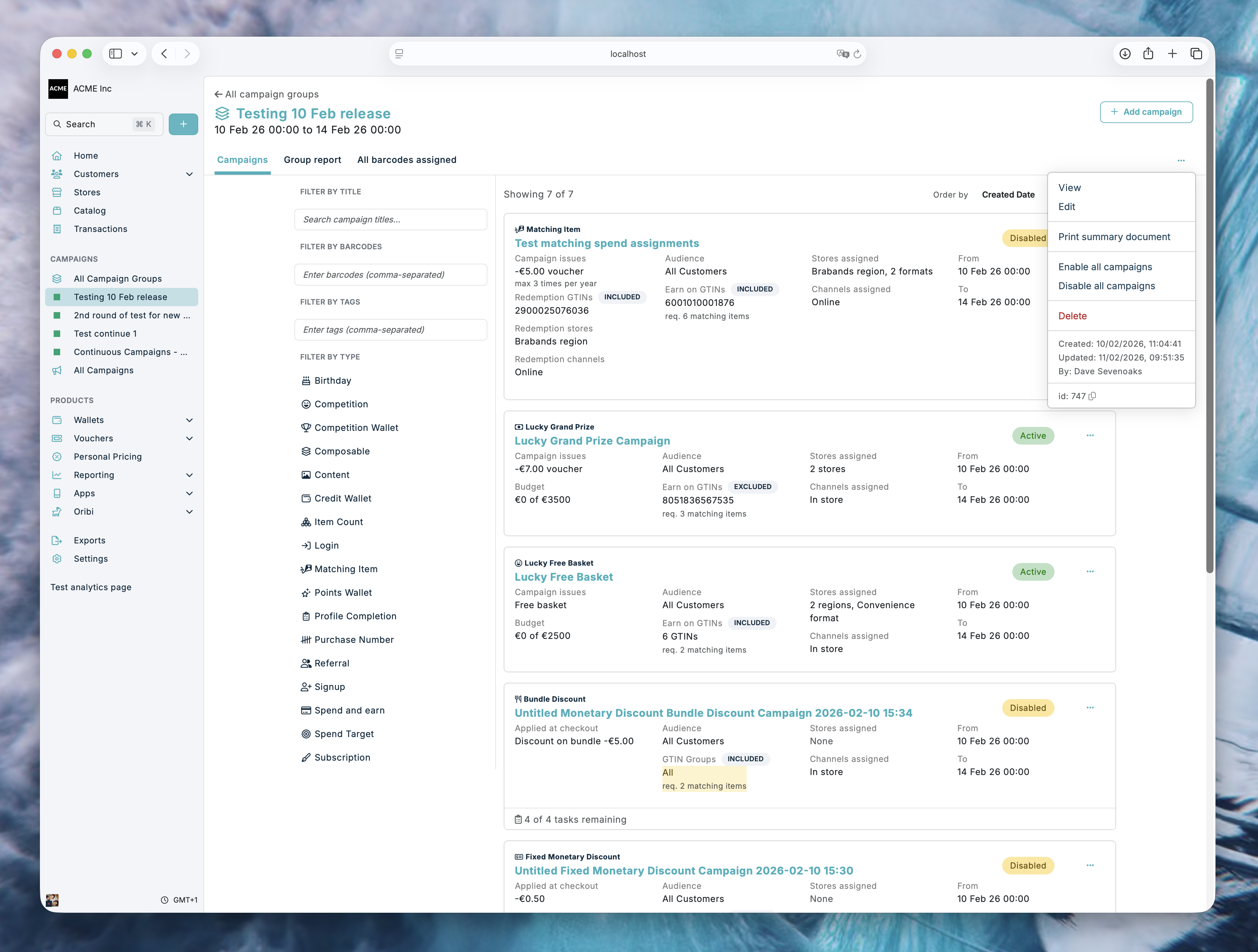 Campaign group activate all