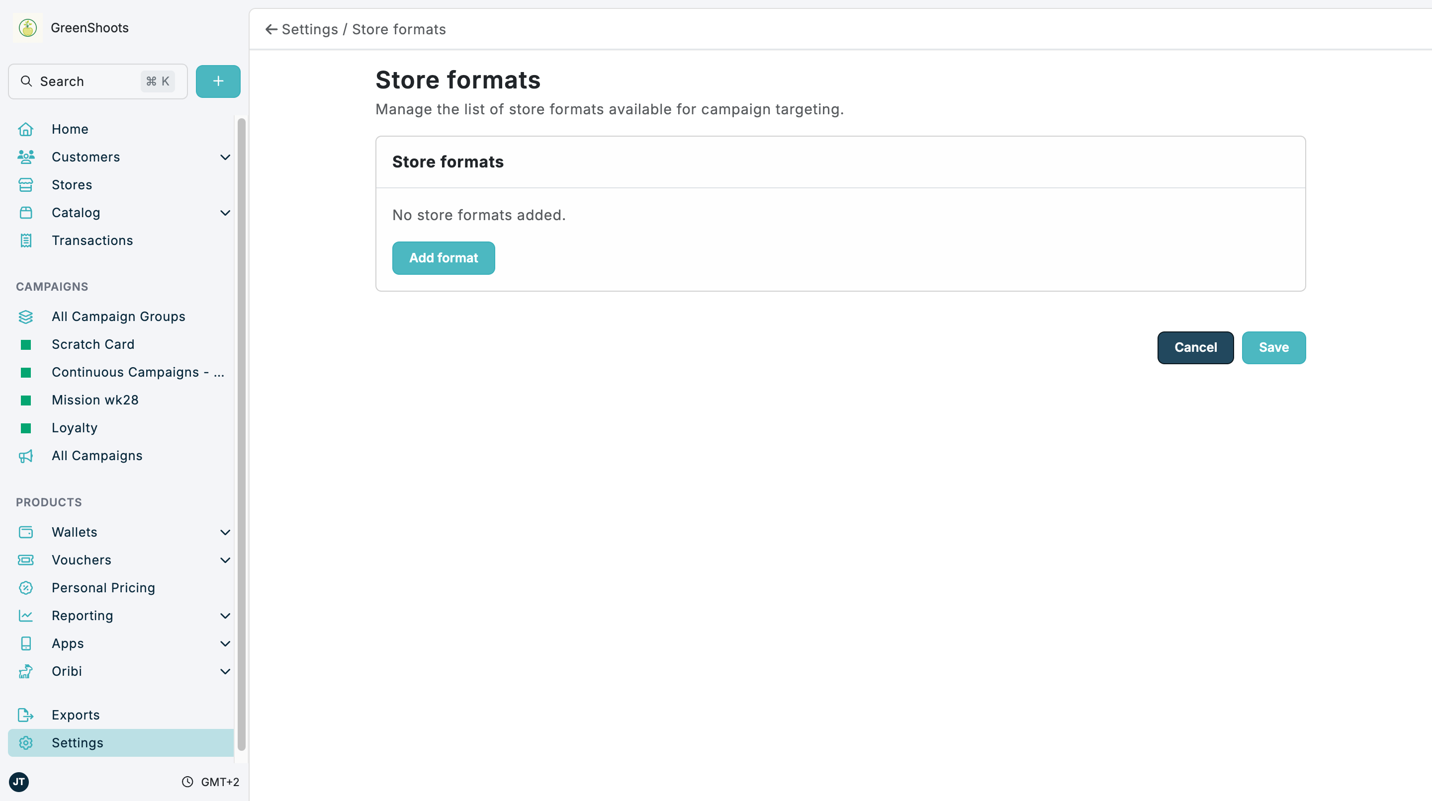 Store formats in Spaaza Console Store formats in Spaaza Console