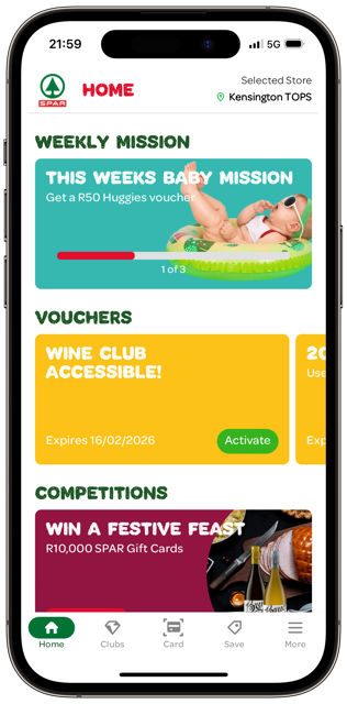 An example shopper mission promoted on an app home screen